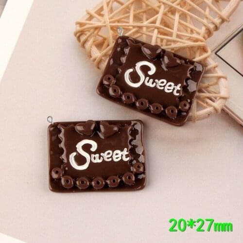 10pcs 27*20mm Resin candy Chocolate sweet charms cabochon decoration craft ornament fittings DIY food pendant jewelry material