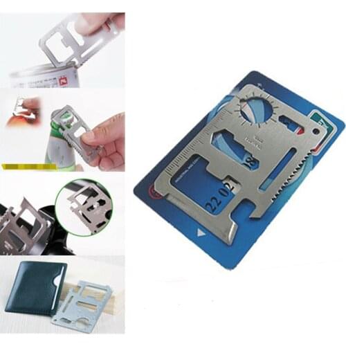 2021 11-in-1 EDC Multi-Tool Card Stainless Steel Pocket Jar Bottle Opener Screwdriver Spanner Ruler Outdoor Camping Accessories