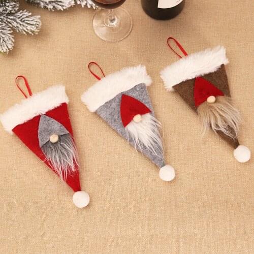 5PCS Christams Tableware Holder Fork Knife Cutlery Bag Dinner Party Gift Xmas Table Ornaments Christmas Decorations For Home