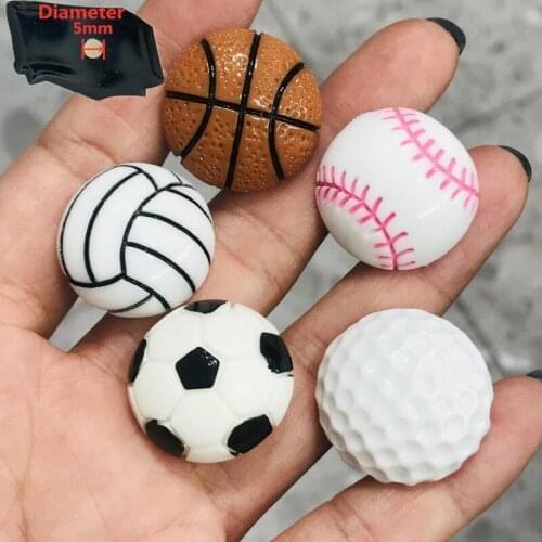 5PCS Resin Cute Cartoon Sport Fridge Magnetic Sticker Volleyball Baseball Soccer Bascketball Refrigerator Magnet Office Supplies