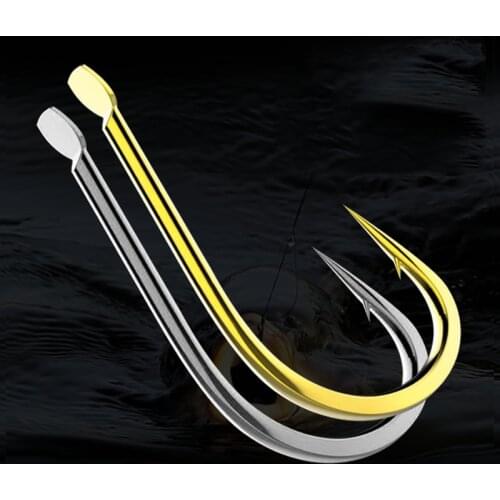 50Pcs/bag Fishing Hooks 1#-13# Black Gold Barbed Fish Hook Japanese High-carbon Crooked-mouth Carp Fishing Tackle Accessories