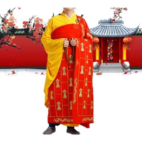 7 patterns Buddhist lay zen clothing blessing uniforms shaolin monk robe cassocks progenitor garments buddha Dragon suits