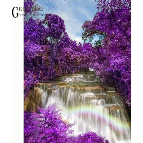 5D Diamond Embroidery Landscape Waterfall DIY Diamond Painting Diamond Mosaic Crafts Gifts Diamond Pattern Paintings Rhinestones