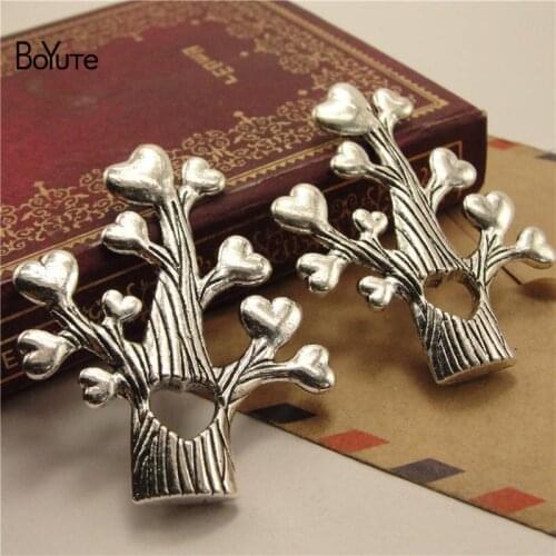 BoYuTe (10 Pieces/Lot) 45*38MM Tibetan Silver Heart Wishing Tree Pendant Charms Diy Metal Alloy Vintage Jewelry Accessories