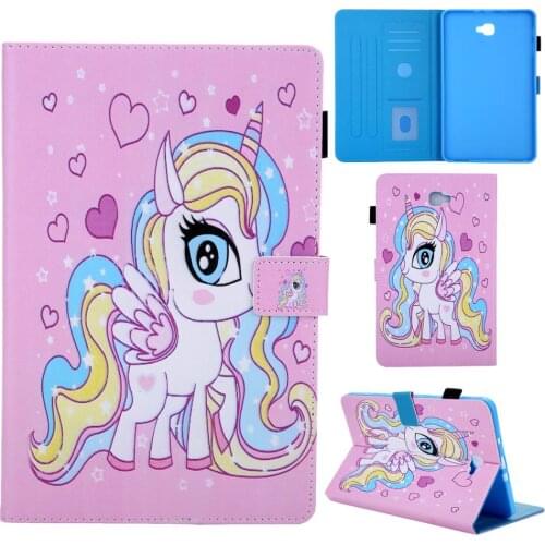 Tablet Case for Samsung Galaxy tab a a6 10.1 T580 T585 Funda Smart cover for Tab A6 10 1 2016 SM-T580 Kawaii Cat Shell Kids Girl