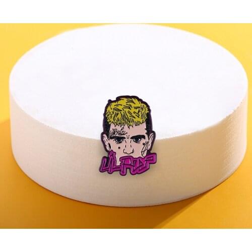 Lil Peep Brooch Rock Punk Singer Enamel Pin Cry Baby Emo Tattoo face Badge Hip Hop Music Jewelry