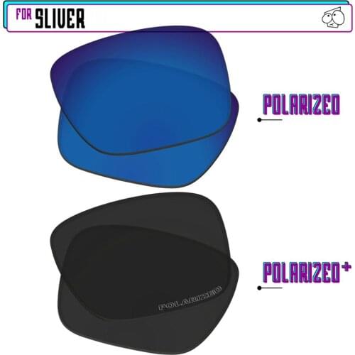 EZReplace Polarized Replacement Lenses for - Oakley Sliver Sunglasses - BlackPPlus-SapphireP
