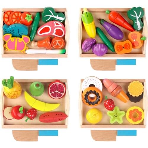 Pretend Play Food Toy for Kids Play House Cutting Food Plasyset Montessori Classic Role Play Party Game Birthday Gift