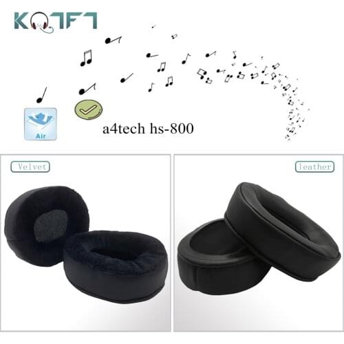 KQTFT 1 Pair of Velvet route leather Replacement EarPads for a4tech hs-800 Headset Earmuff Cover Cushion Cups