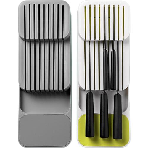 Kitchen Cutlery Storage Tray Knife Holder Spoon Fork Spice Separation Organizer Box Kitchen Container Storage Knife Block Holder