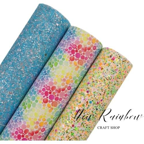 New Rainbow 22x30cm/A4 Watercolored Colorful Faux Leatherette Sheet 1.0MM Nice for Bow Crafts, Earrings, Accessories, ETC