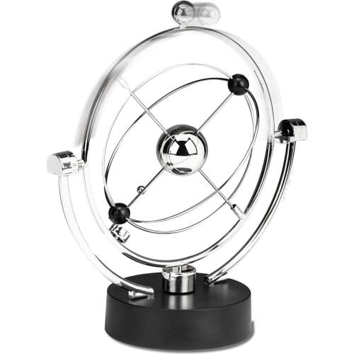 New-Perpetual Motion Desk Sculpture Toy - Kinetic Art Galaxy Planet Balance Mobile - Magnetic Executive Office Home Decor Tabl