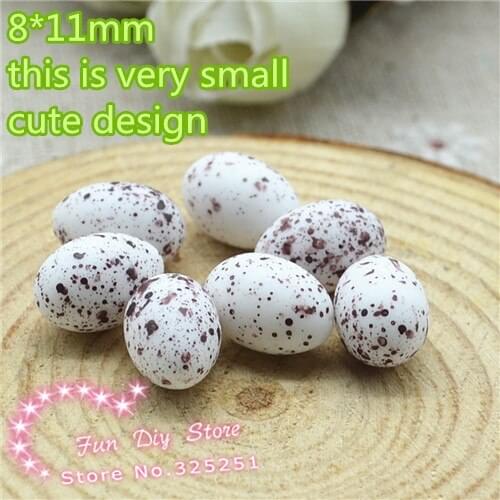 Resin small cute 3D quail egg crafts for decoration 50pcs/lot 8*11mm