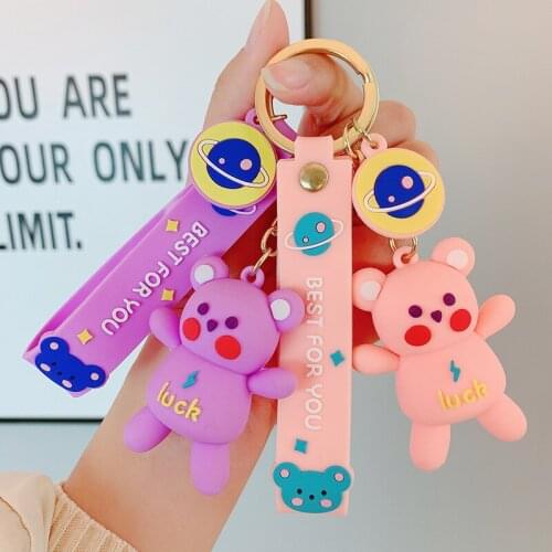 Cute Keychain Cute Bear Cartoon Key chain Creative Womens Car Keychain Accessories Cute Girl Bag Keychain Gifts for Friends