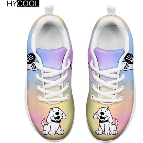HYCOOL Fashion Kids Sport Shoes Cartoon Cute Dog Print Boys Girls Flat Running Shoe Oudoor Comfort Children Sneakers Tennis Shoe