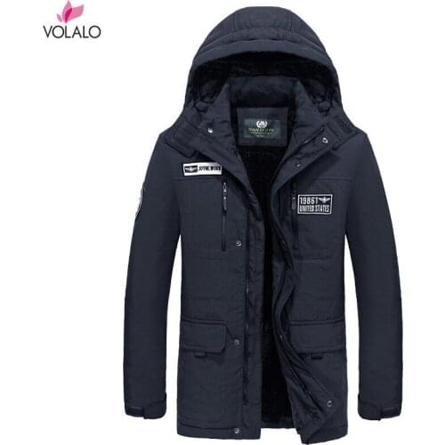 VOLALO Mens Performance Tundra Jacket With Added Visibility Winter Big Size M-3XL Casual Slim Cotton Hooded Parkas