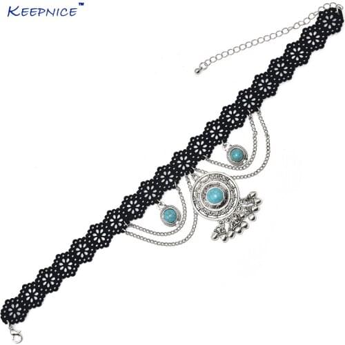 New Black velvet vintage short Collarbone chain Gothic goth collar necklace charm pendants retro choker necklace