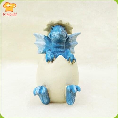 New dinosaur silicone mold egg shell dragon baby plaster resin candle mould flying dragon