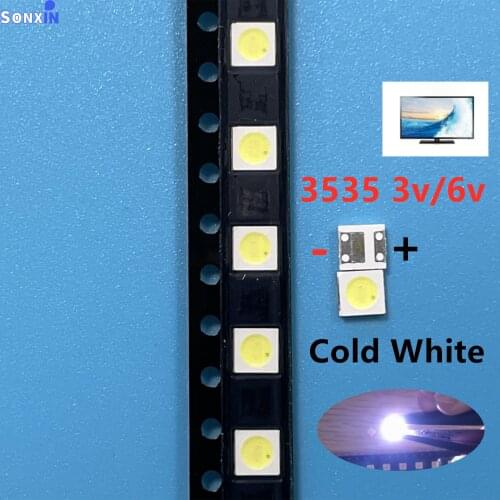 50-100pcs only Original For LG LED 2W 6V / 1W 3V 3535 Cool cold white LCD Backlight for TV smd led