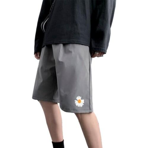 Casual Men Marguerite Loose Elastic Fifth Pants Board Sports Running Shorts