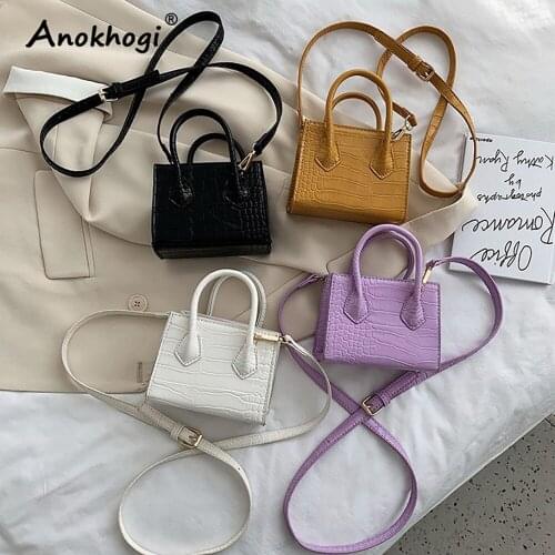 Retro Crocodile Pattern Shoulder Bag Small Square Bag 2021 New Trendy Handbag ML135