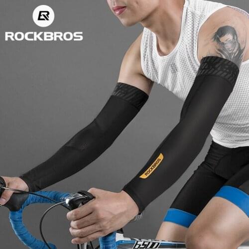 ROCKBROS Cycling Sunscreen Anti-UV Arm Sleeves Running Arm Sleeves Basketball Elbow Pad Fitness Armguards Sports Cycling Arm