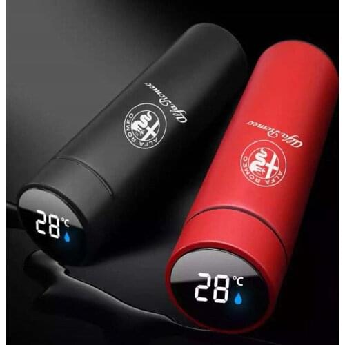 500ML Intelligent Thermos Temperature Display Customize Stainless Steel Vacuum Water Cup For ALFA ROMEO Mito 147 156 159 Stelvio