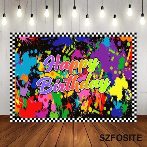 Street Performance Art Graffiti Color Backdrop Child Birthday Party Table Decoration Photography Photo Custom Vinyl Background