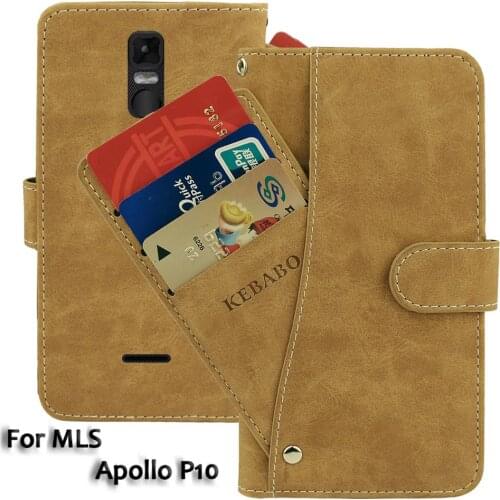 Vintage Leather Wallet MLS Apollo P10 Case 5.5" Flip Luxury Card Slots Cover Magnet Phone Protective Cases Bags