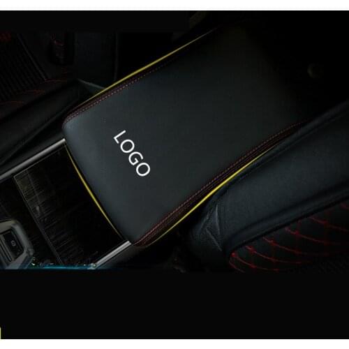 PU leather Carbon Fibre /Black Center Armrest Protective Cover For Changan CS75 2018 19 20 21 CAB331