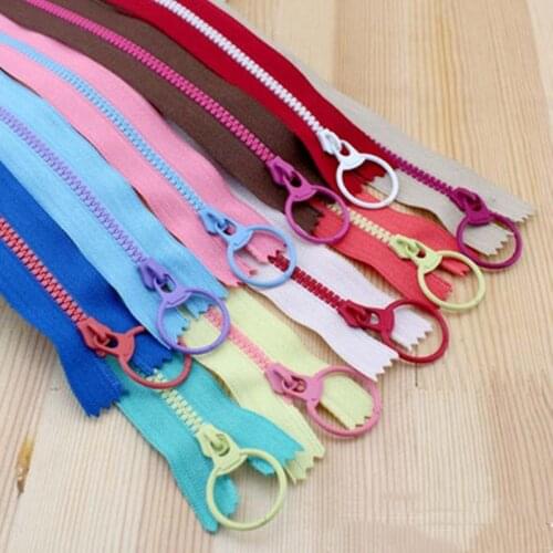 10PCS 20CM/30CM Resin Closed End Zipper Puller Ring Head Slide Zip for Sewing Crafts Bags Purse Clothes Accessories DIY Material