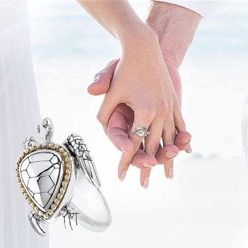 Woman Ring 1 Retro Ladies Central Set Corolla Hollow Joint Tortoise Decoration Ring Fashion And Popular Single Product Набор 04