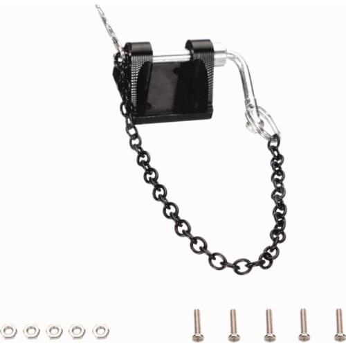 1/10 Hitch Tow Shackles Trailer Hook Set Metal Climbing Rope Chain Spare Parts RC Crawler Model Accessories Rescue Simulation