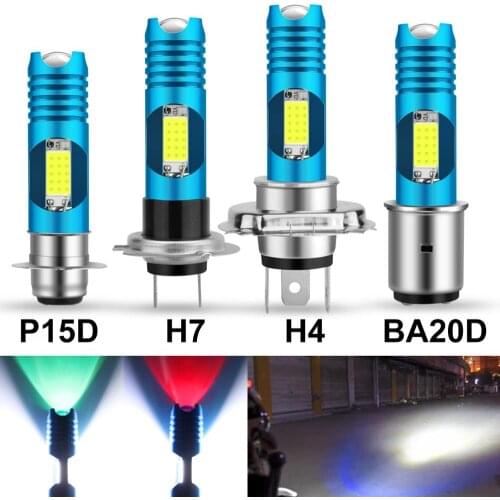 1pcs RGB Changable Car Led H4 H7 Motorcycle Headlight P15D H6 BA20D Wireless Motorcycle Head Lamp DRL LED Bulb Moto Light HS1