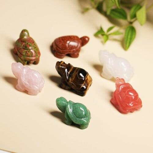 1PC Natural Crystal Rose Quartz Tortoise Animal Healing Stone Tortoise Carving Home Decor Aquarium Crafts Aquarium Decor
