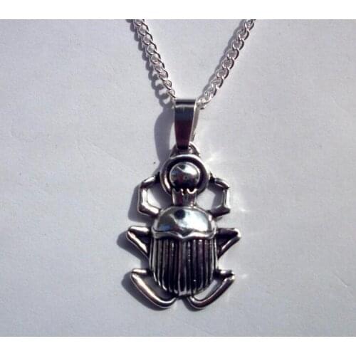 10 Pcs Egyptian Scarab Charms Pendant Necklace Tone Gothic Chain Necklace Gift DIY For Women & Men Fashion Jewelry