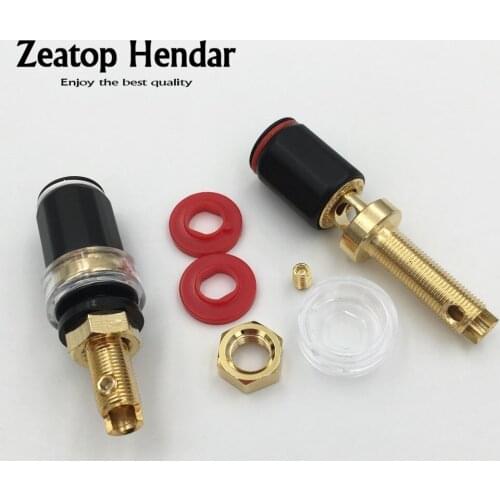 10Pcs Brass HIFI Crystal Binding Post for Thread Audio Speaker Amplifier 4mm Banana Female Plug Socket Terminal Connector