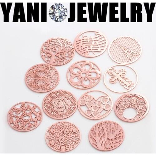 20pcs/lot Hot Sale Rose Gold 22mm Alloy Floating Window Charms Plates For 30mm Glass Living Memory Locket