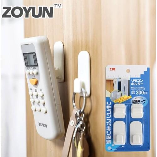 2set Paste-type Hook TV Air Conditioner Remote Control Storage Wall-mounted Holder Creative Strong Sticky Key Wall Hooks Hanger
