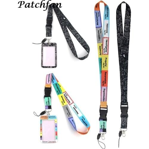AD153 Patchfan Cartoon Chemistry Style Key PVC Card Cover Phone USB Badge Holders Neck Straps Webbing Lanyard For Nurse