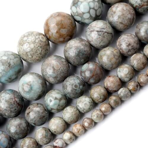 Blue Coral Jades Natural Sotne Beads Round Loose Spacer Bead for Jewelry Making DIY Charm Bracelet Accessories 4/6/8/10/12mm
