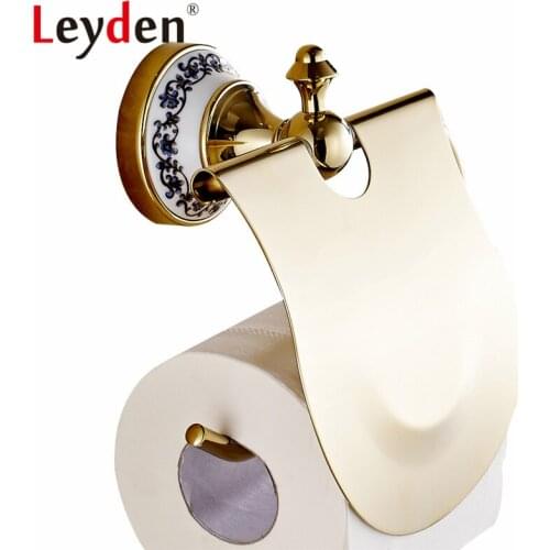 Leyden ORB/ Gold Toilet Paper Holder Brass Wall Mounted Oil Rubbed Bronze Tissue Toilet Paper Roll Holder Bathroom Accessories