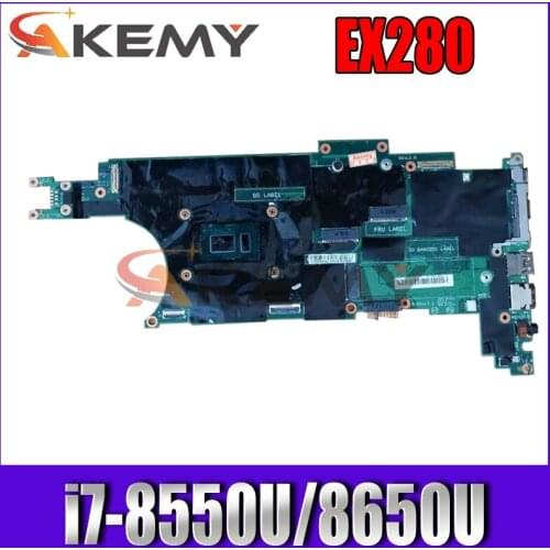For Lenovo Thinkpad X280 Laptop Motherboard EX280 NM-B521 W/ i7-8550U i7-8650U 16GB-RAM 100% Tested FRU 01LX688 01LX676 01LX68