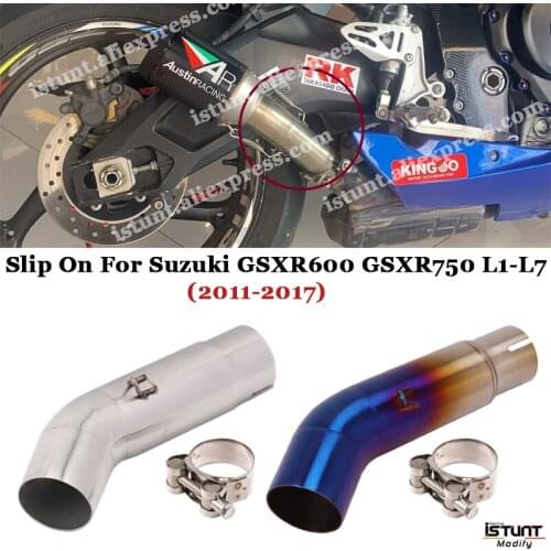 Motorcycle Escape Exhaust For GSXR600 GSXR750 L1-L7 GSX R750 2011-2017 Modified 51mm interface Stainless Steel Middle Link Pipe