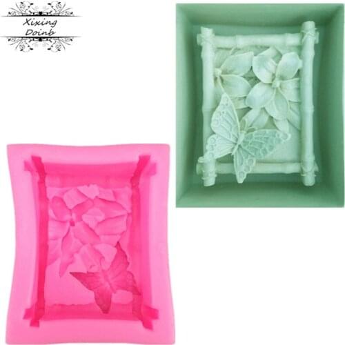 1Pcs Butterfly fence bamboo soap silica fudge mould cake decoration tool candy chocolate fudge mould
