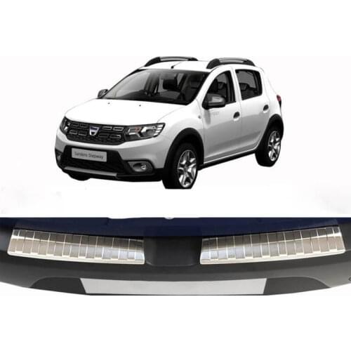 Rear Bumper Sill Cover S. Steel Rear Bumper Protector Rear Bumper Guard for Dacia Sandero Stepway 2012-2018