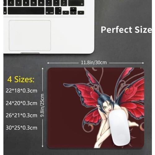 Little Red Fae '03 Mouse Pad DIY Print Cushion Sharptattoos Faery Sharp Red Fairy Fae Green Black Innocent Cute