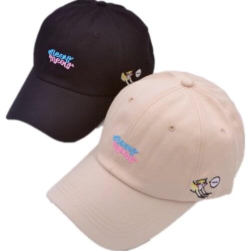 Cotton Meew Letter Embroidery Baseball Cap Adjustable Snapback Cap for Men and Women 297