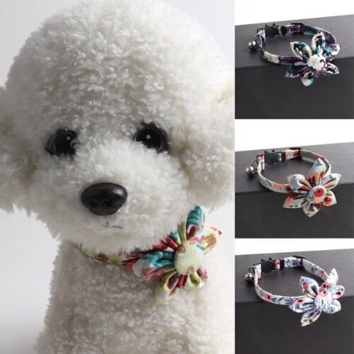 Cute Sun Flower Pet Dog Collar Adjustable Puppy Kitten Bell Collars Dogs Necklace Pets Supplies For Small Medium Dogs