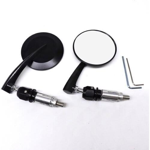 2pcs Motorcycle Mirrors Bar End Blue Glass Rear View Motor Cafe Racer Retrovisor Moto Motorcycle Mirrors Handlebar End Mirror